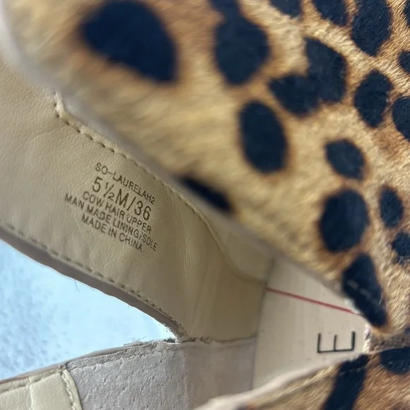 Sole Society leopard cow hair  ankle pull on boots pointy leopard print SZ 5.5 - Picture 10 of 16